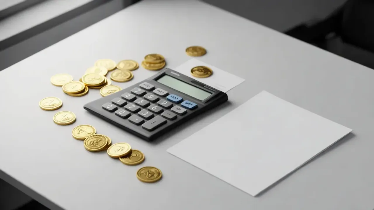 5100 brutto ile to netto? Praktyczne wyliczenia i porównanie umów Kalkulator finansowy z monetami i dokumentami podatkowymi obrazujący 5100 brutto ile to netto.