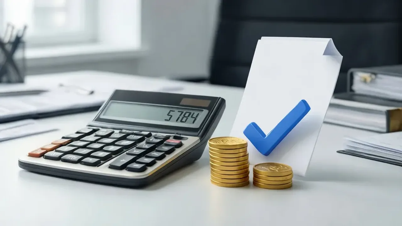 8 brutto ile to netto? Aktualne wyliczenia wynagrodzenia w 2025 roku Kalkulator finansowy oraz stos monet ilustrujące temat 8 brutto ile to netto na umowie o pracę.