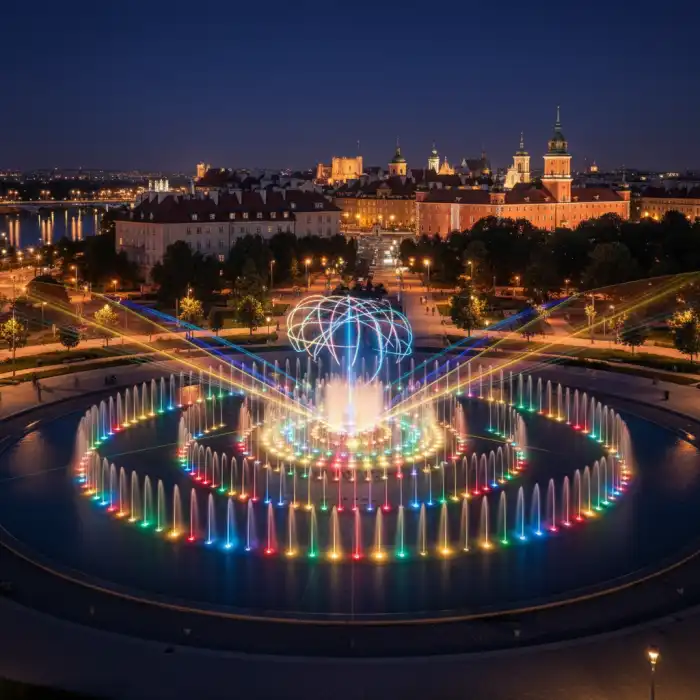 Fontanny Warszawa: Multimedialny Park Fontann – Pokazy, Harmonogram i Widowiska Miejskie 2026