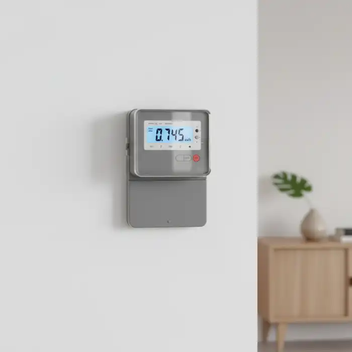 Ile kosztuje przepisanie licznika prądu? Procedura, protokół, licznik energii elektrycznej w domu. Ilustracja przedstawiająca licznik energii elektrycznej, wyjaśniająca, ile kosztuje przepisanie licznika prądu.