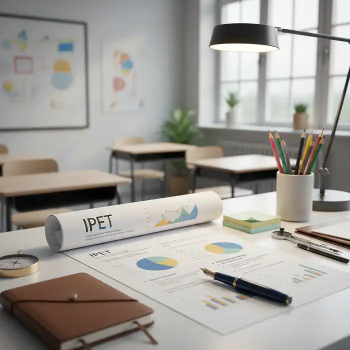 IPET wzór wypełniony: Kompleksowy przewodnik po Indywidualnym Programie Edukacyjno-Terapeutycznym Ilustracja przedstawiająca otwarty notatnik z częściowo wypełnionym szablonem "IPET wzór wypełniony", symbolizującym planowanie edukacyjno-terapeutyczne.