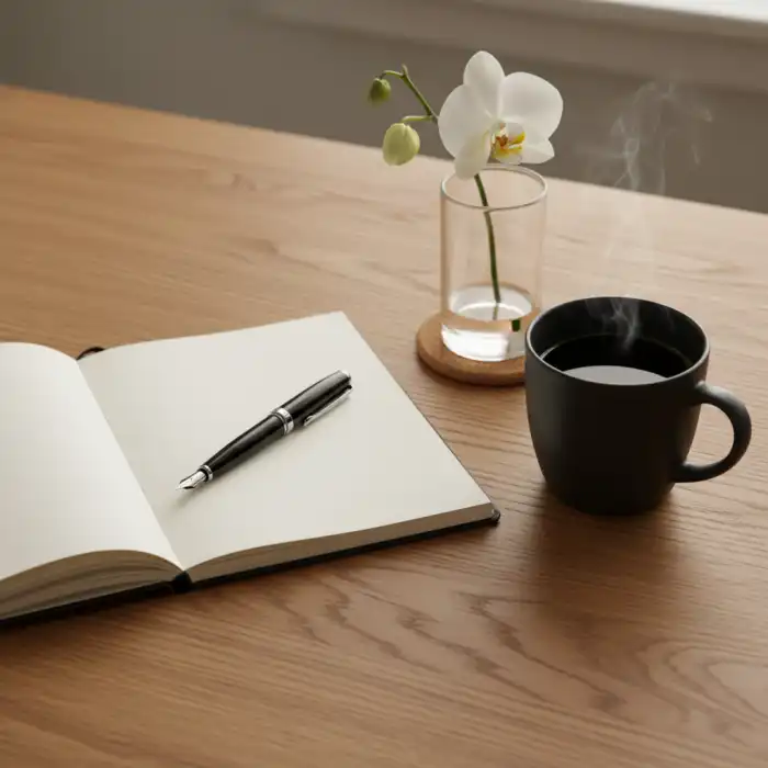 Komplementy dla faceta: Najlepsze komplementy, by poczuł się kochany i doceniony Stół z eleganckimi przedmiotami, sugerujący cenne komplementy dla faceta.