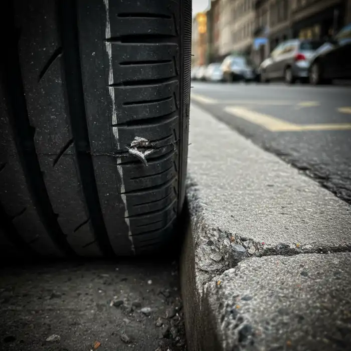 Otarcie opony o krawężnik: Uszkodzenie boczne opony – naprawa czy wymiana?