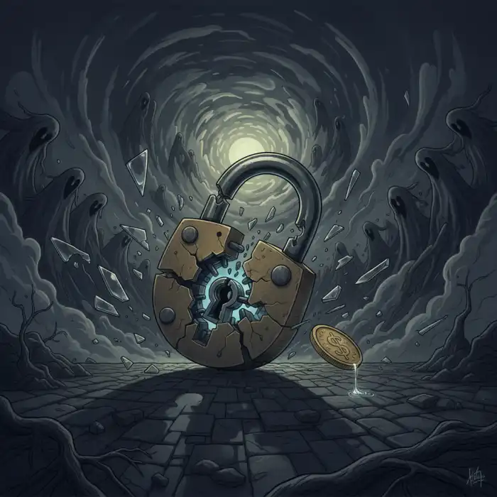 Sennik złodziej: Sen o kradzieży i stracie – znaczenie snu, lęki, obawy Symboliczna ilustracja do sennik złodziej: lęk przed stratą i poczucie naruszenia prywatności.