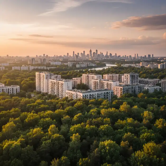 Ursynów atrakcje: Odkryj Najlepsze Miejsca na Ursynowie Główny obrazek artykułu o ursynów atrakcje: malowniczy park warszawski z jeziorem i zielenią.