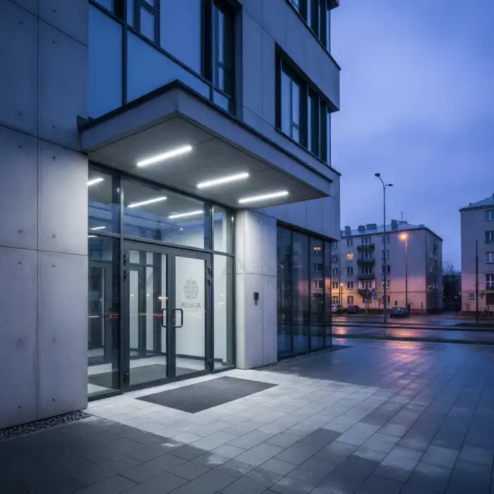 Zawiadomienie o popełnieniu przestępstwa: Obowiązek zawiadomienia, złożenie zawiadomienia, prokuratura, Kodeks postępowania karnego Zawiadomienie o popełnieniu przestępstwa na biurku z widokiem na Warszawę.